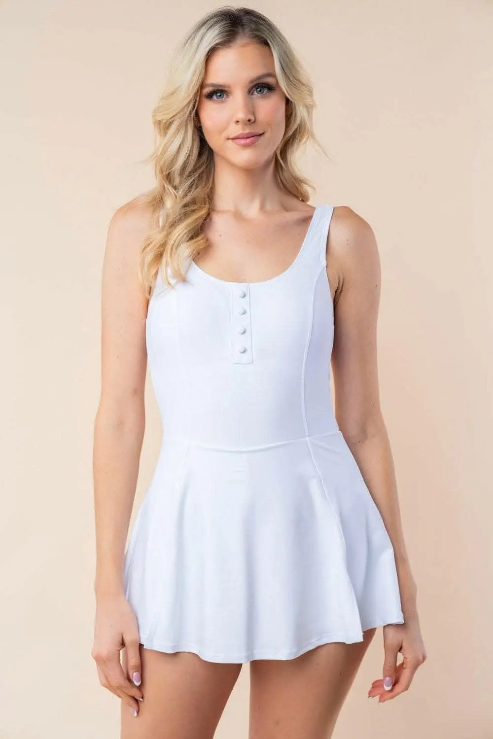 White Birch Sleeveless Performance Knit Swim Dress - Love Salve